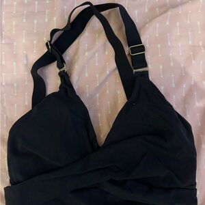 BuffBunny Black Bralette with Gold Hardware Accents